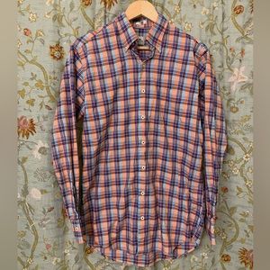 Peter Millar Men’s Medium Button Down Peach/Blue